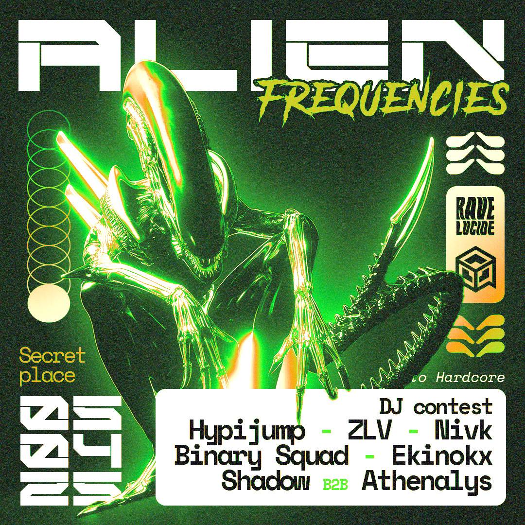 Projet Alien Frequencies — design graphique par Hugo Giorgi
