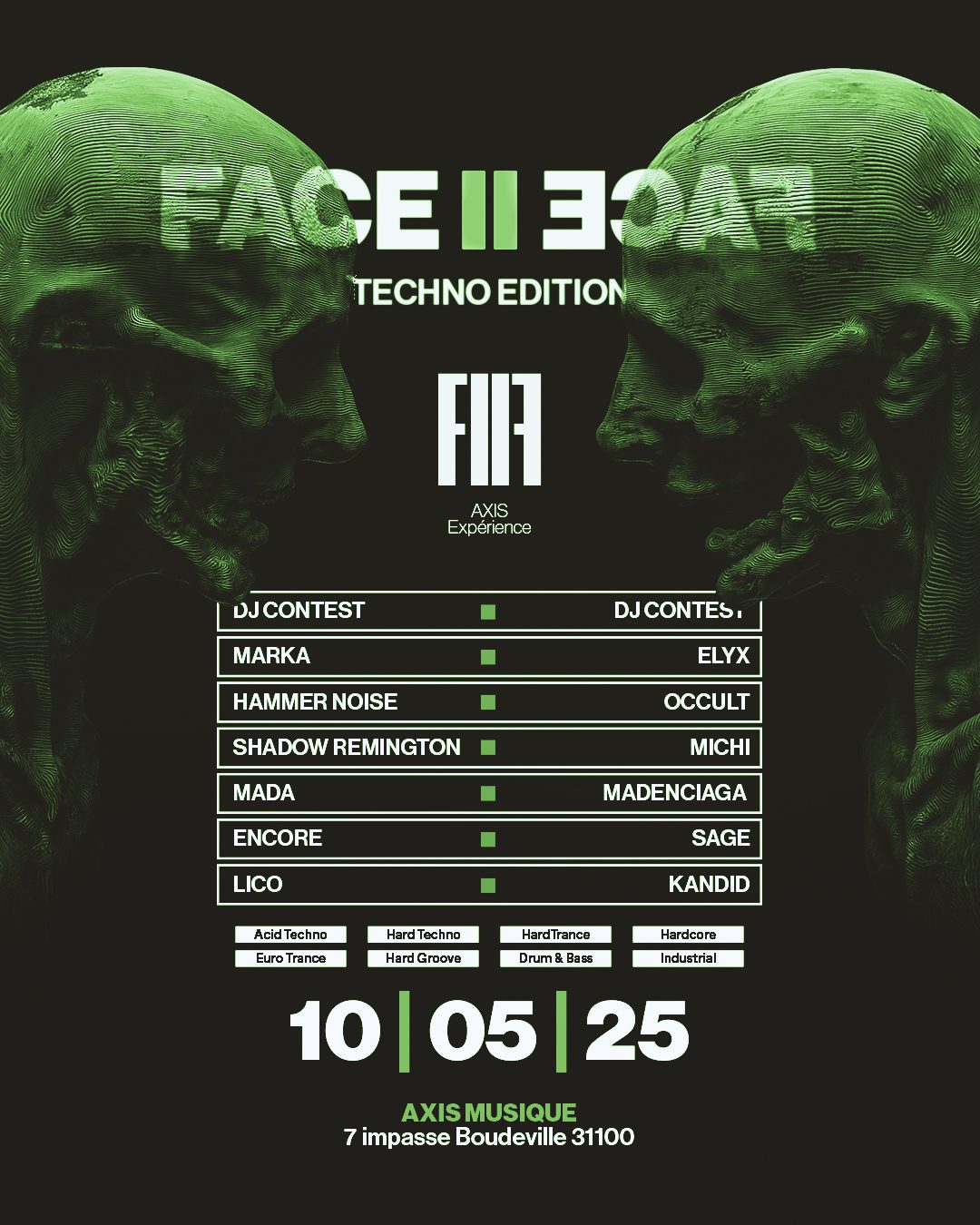 Projet FACE II FACE — design graphique par Hugo Giorgi