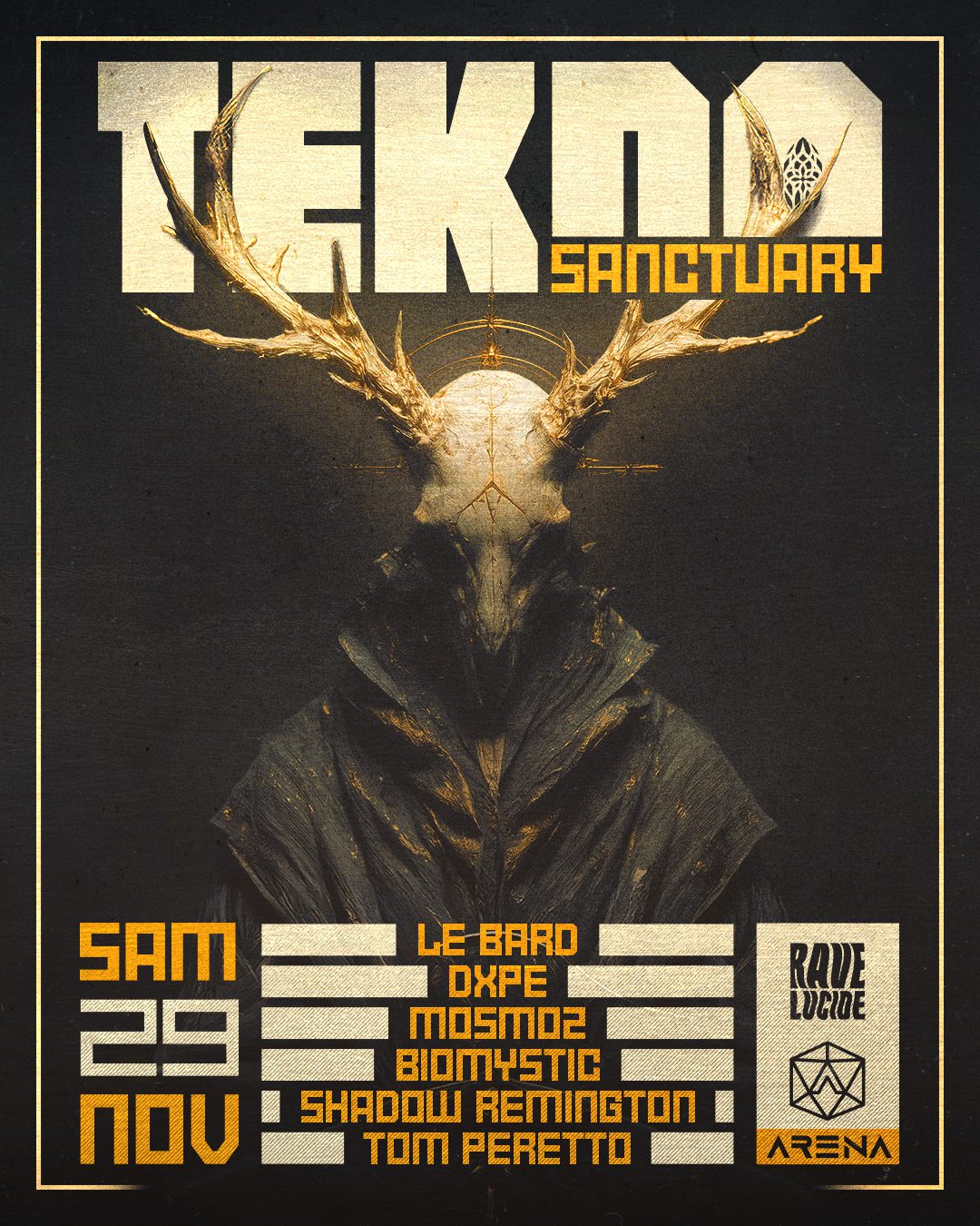Projet TEKNO SANCTUARY#4 — design graphique par Hugo Giorgi