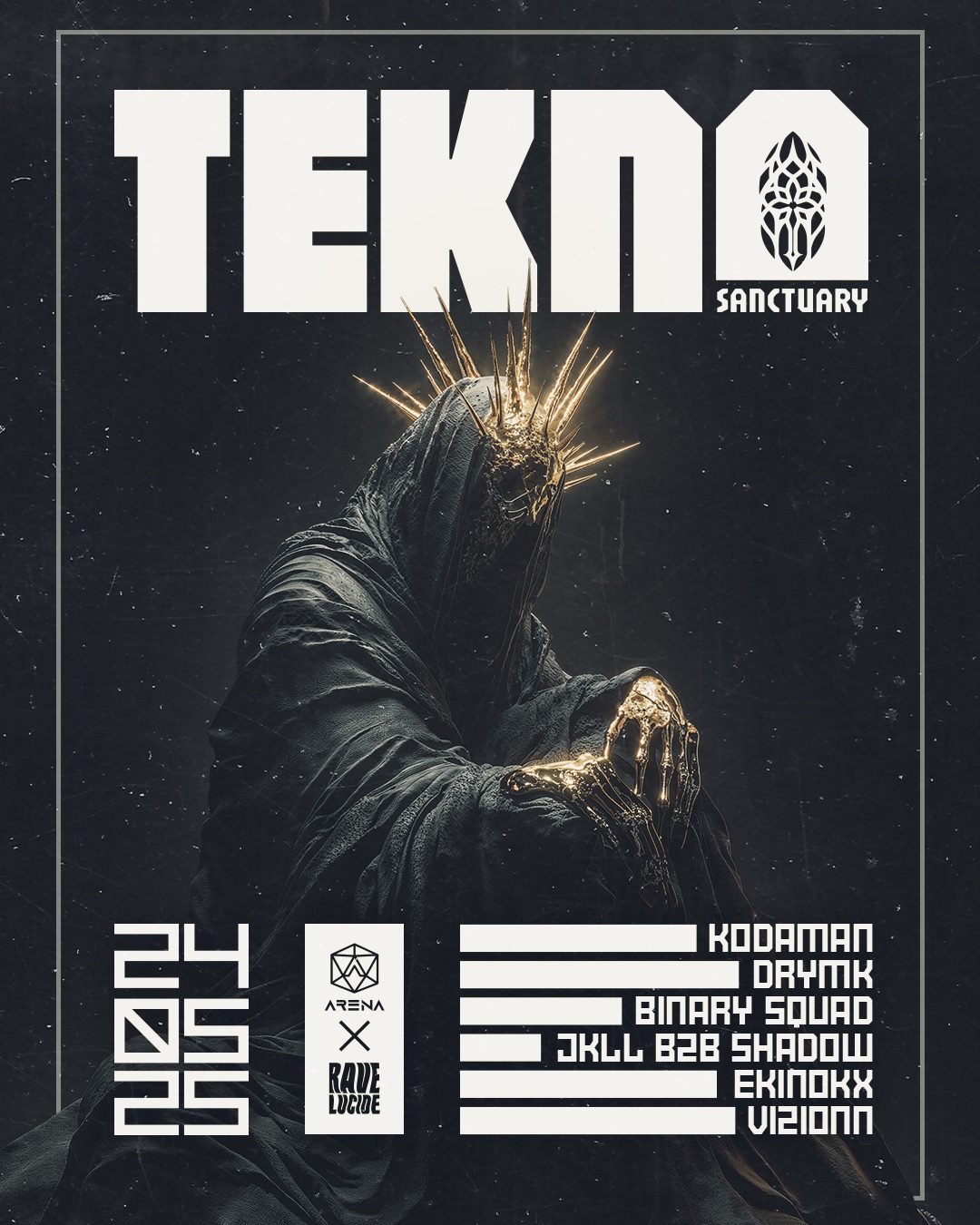 Projet TEKNO SANCTUARY#3 — design graphique par Hugo Giorgi