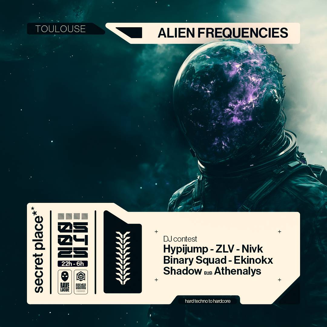 Projet Alien Frequencies — design graphique par Hugo Giorgi