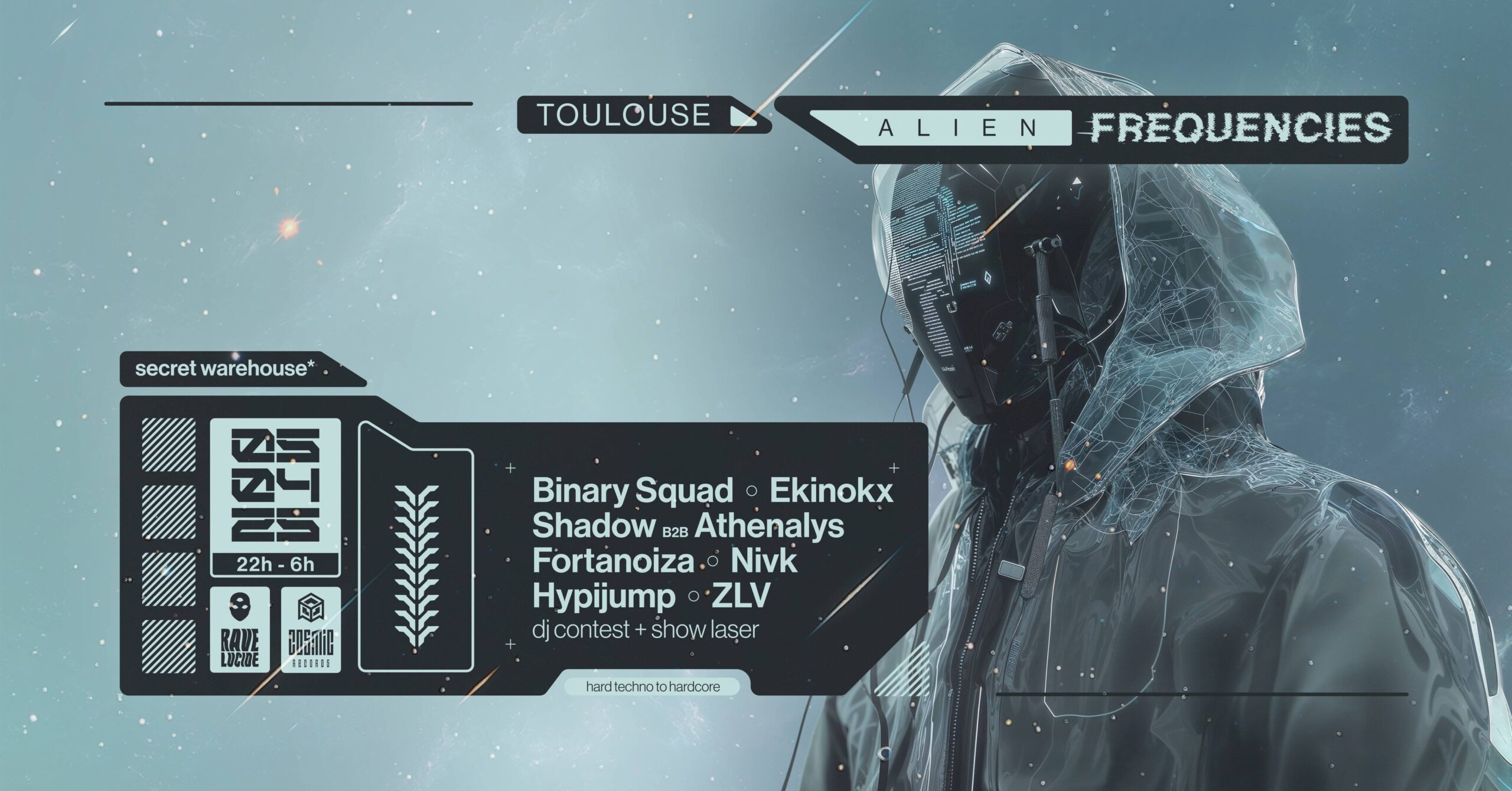 Projet Alien Frequencies — design graphique par Hugo Giorgi