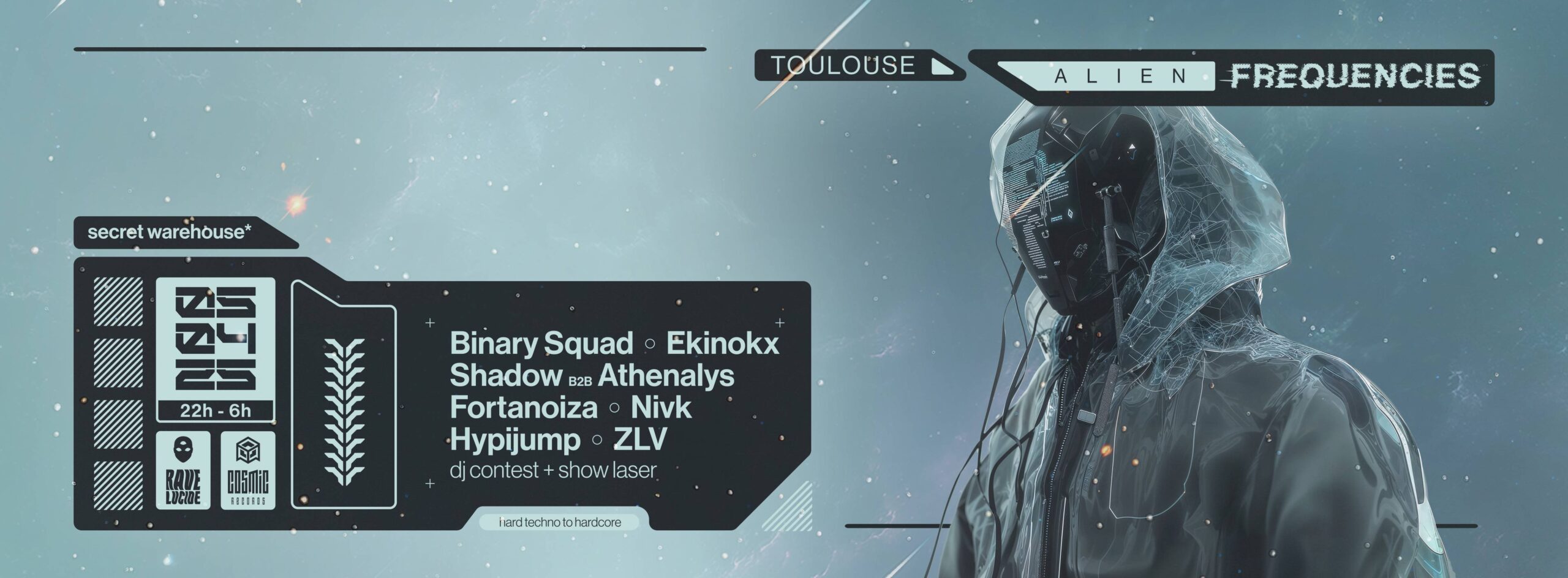 Projet Alien Frequencies — design graphique par Hugo Giorgi