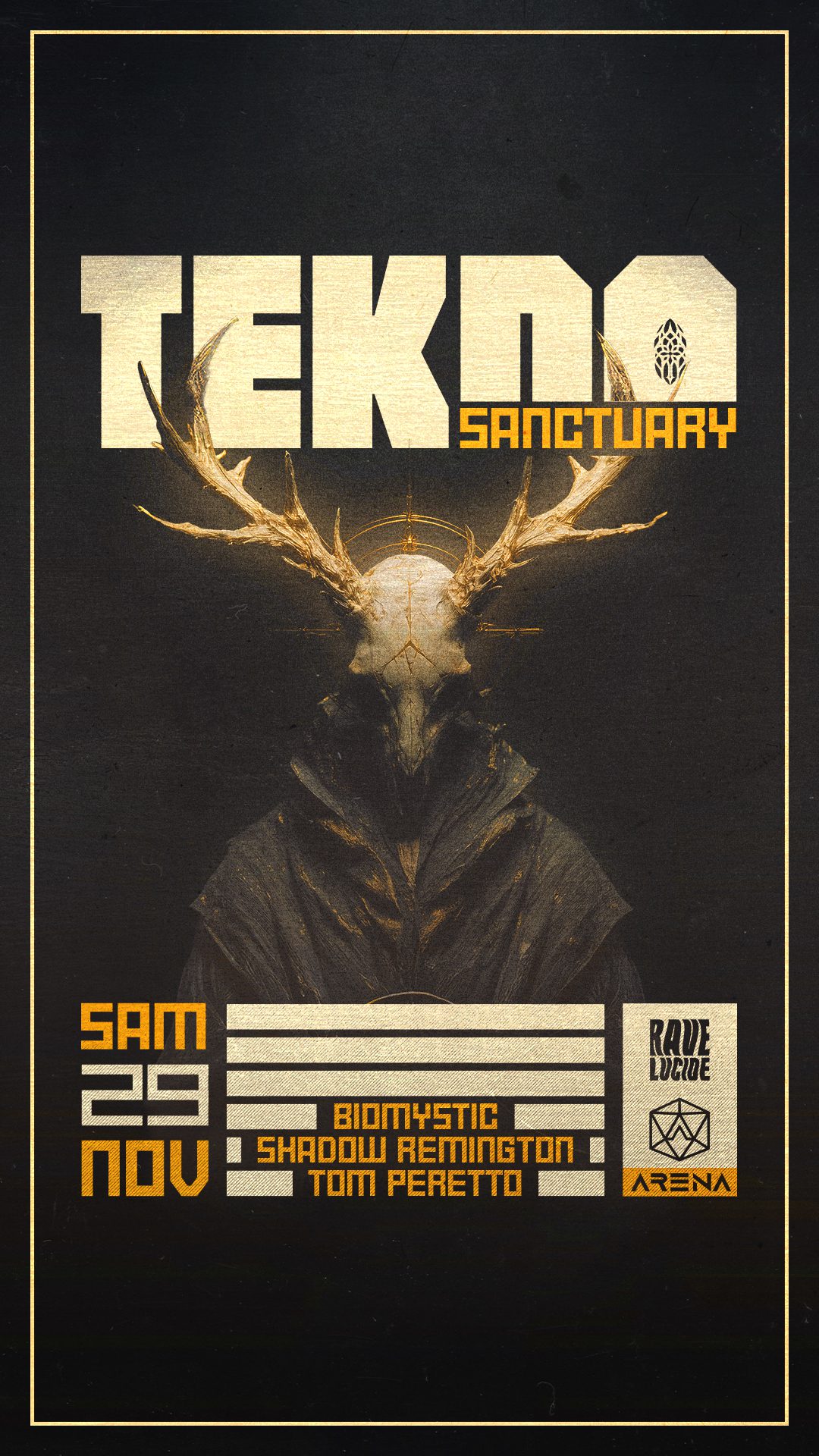 Projet TEKNO SANCTUARY#4 — design graphique par Hugo Giorgi