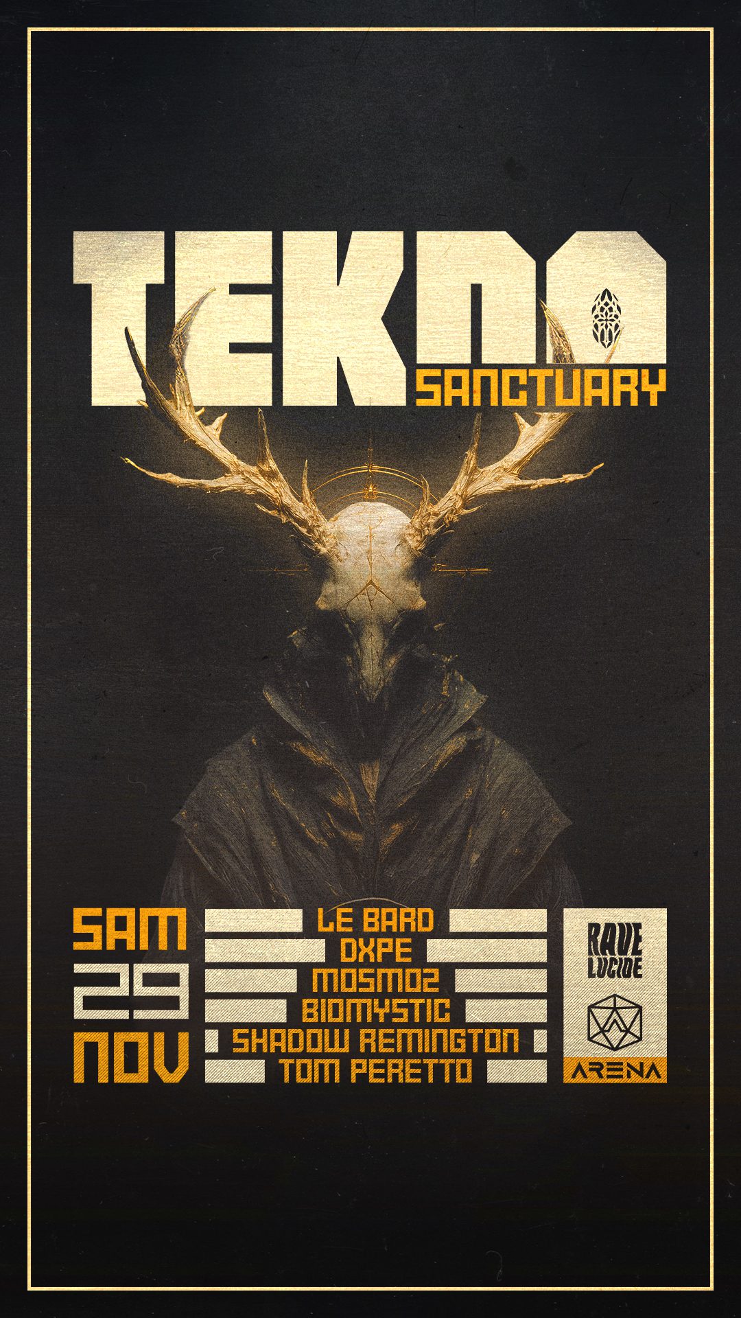 Projet TEKNO SANCTUARY#4 — design graphique par Hugo Giorgi
