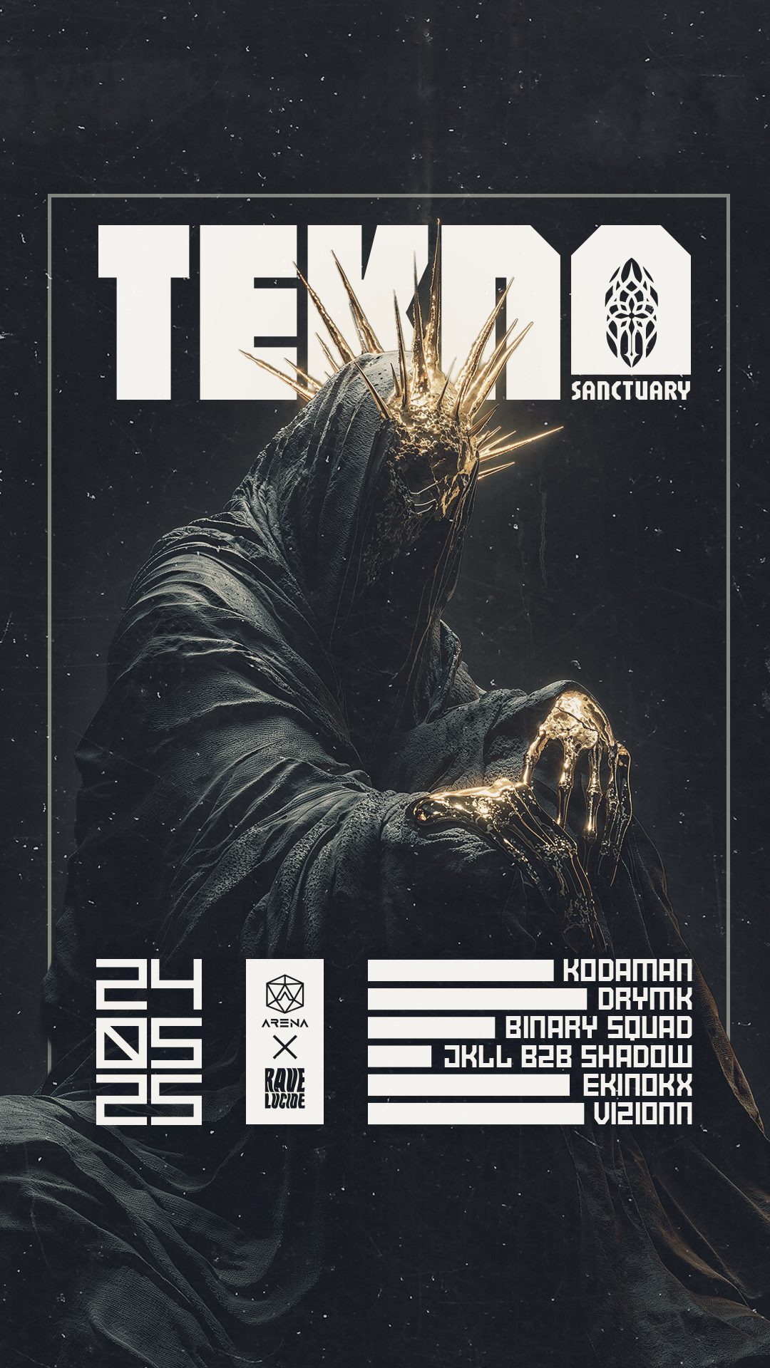 Projet TEKNO SANCTUARY#3 — design graphique par Hugo Giorgi