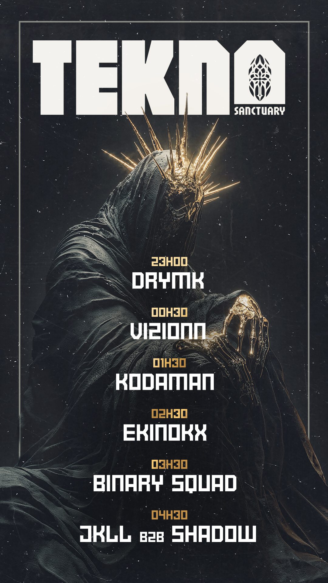 Projet TEKNO SANCTUARY#3 — design graphique par Hugo Giorgi