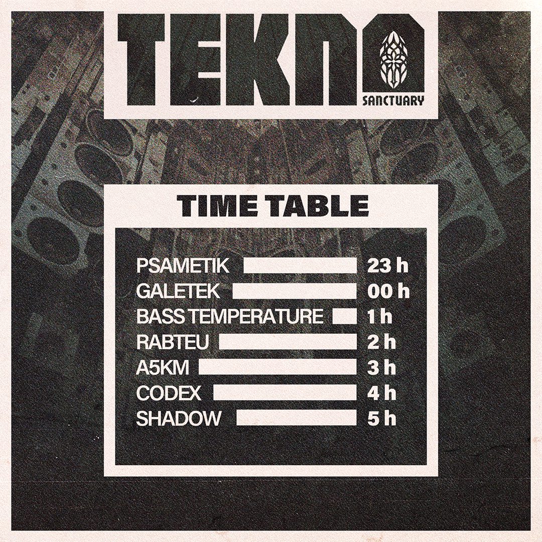 Projet TEKNO SANCTUARY#1 — design graphique par Hugo Giorgi