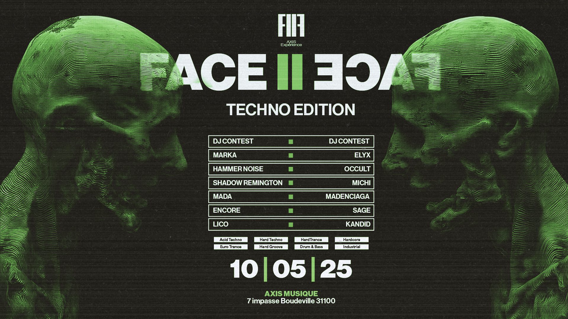 Projet FACE II FACE — design graphique par Hugo Giorgi