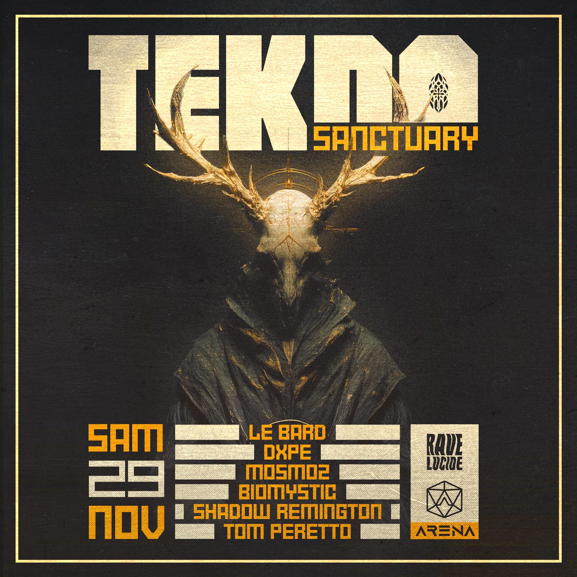 Projet TEKNO SANCTUARY#4 — design graphique par Hugo Giorgi