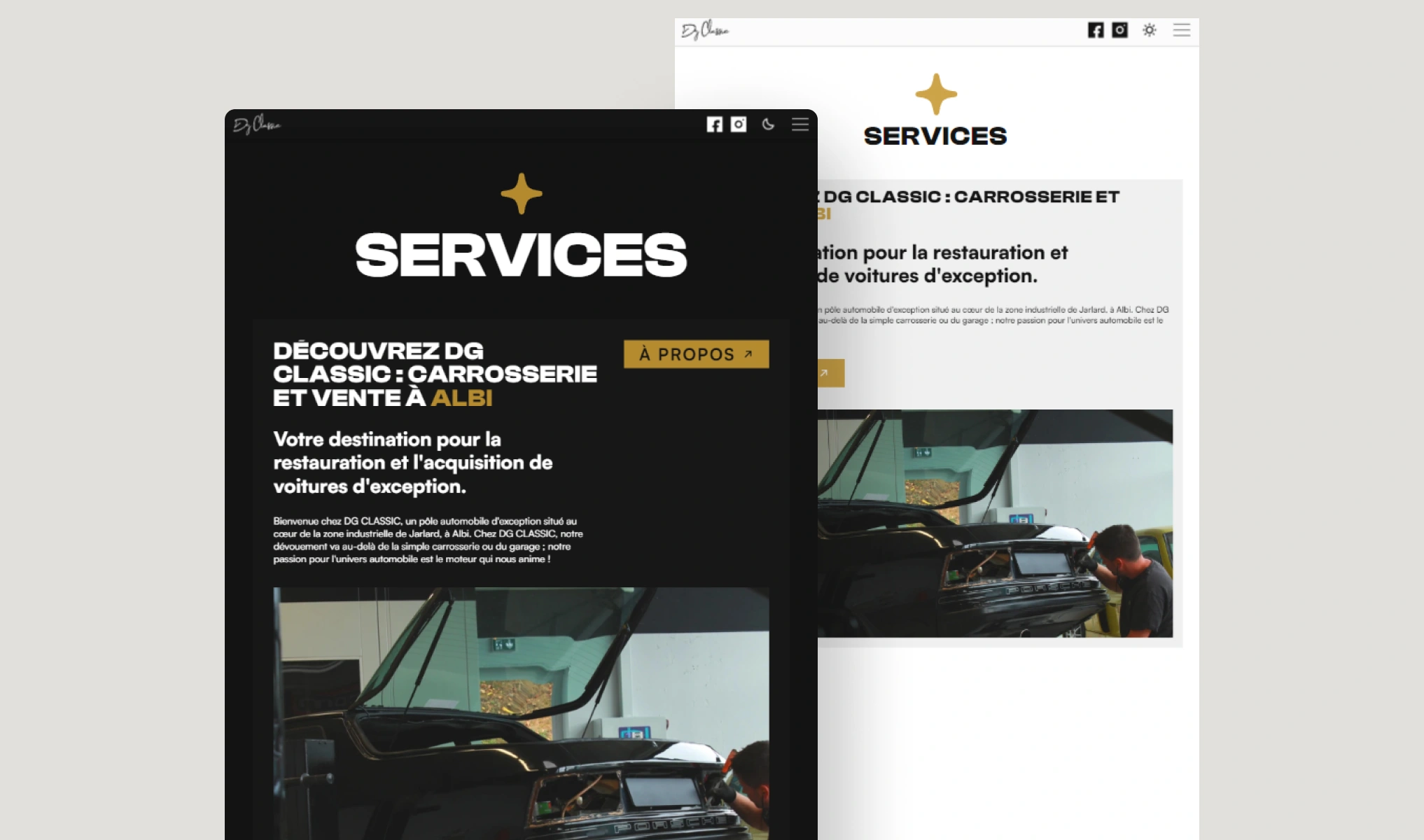 Projet DG CLASSIC — design graphique par Hugo Giorgi