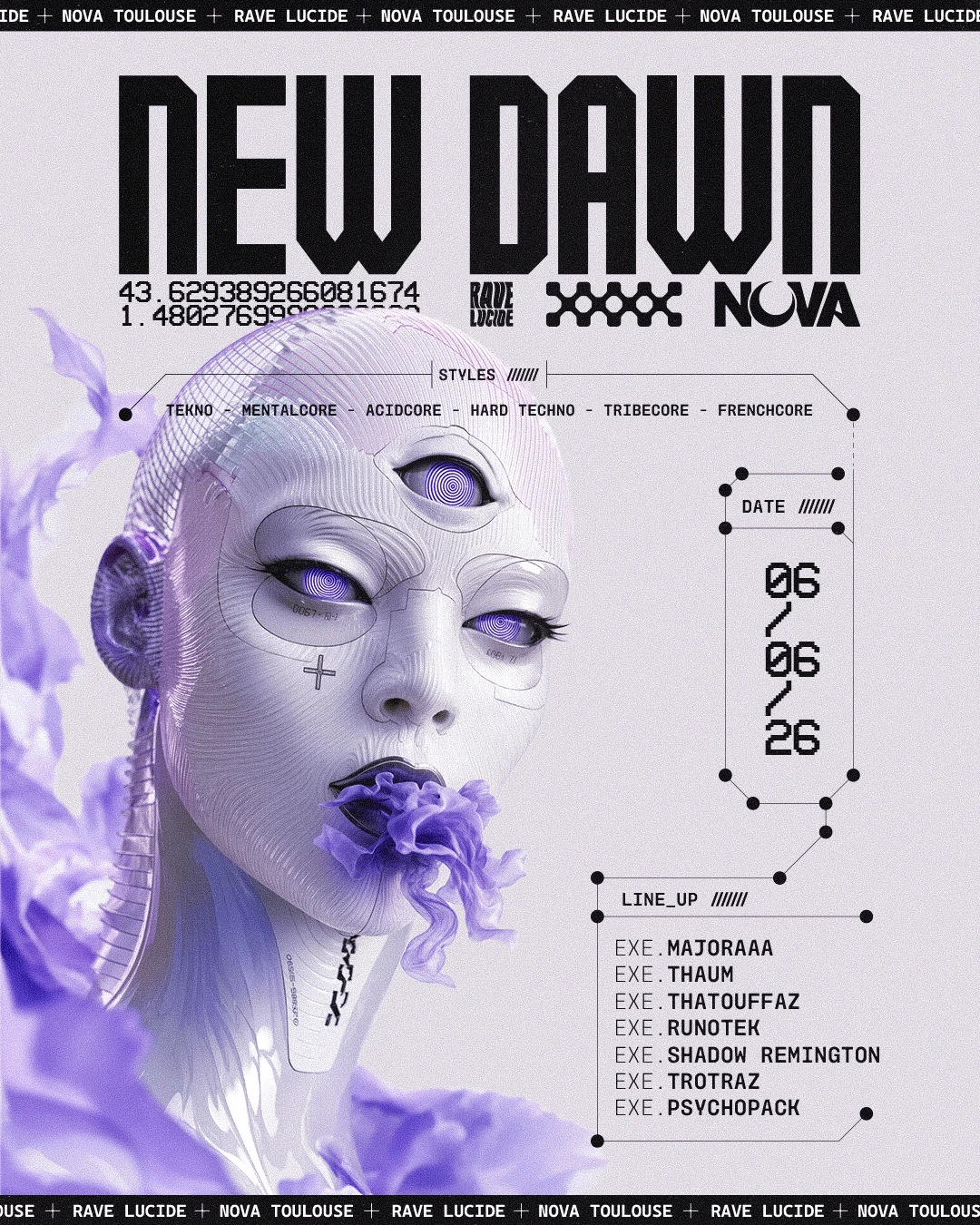 Projet New Dawn - Nova TOULOUSE — design graphique par Hugo Giorgi