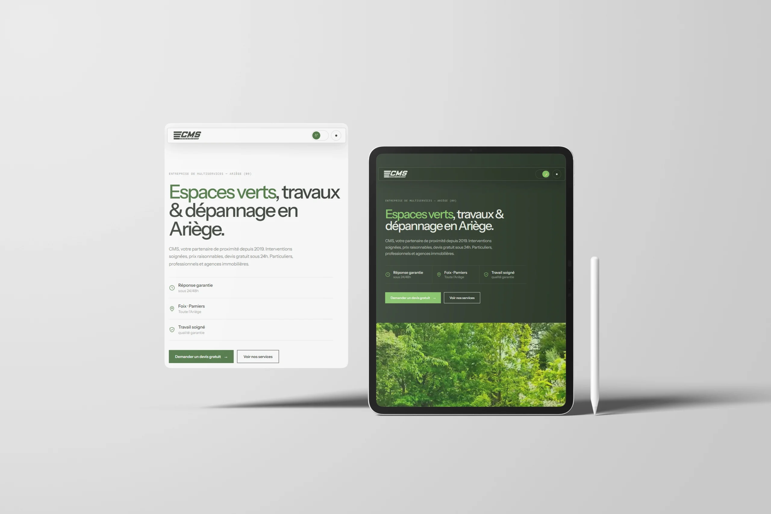 Projet CMS - MultiServices — design graphique par Hugo Giorgi