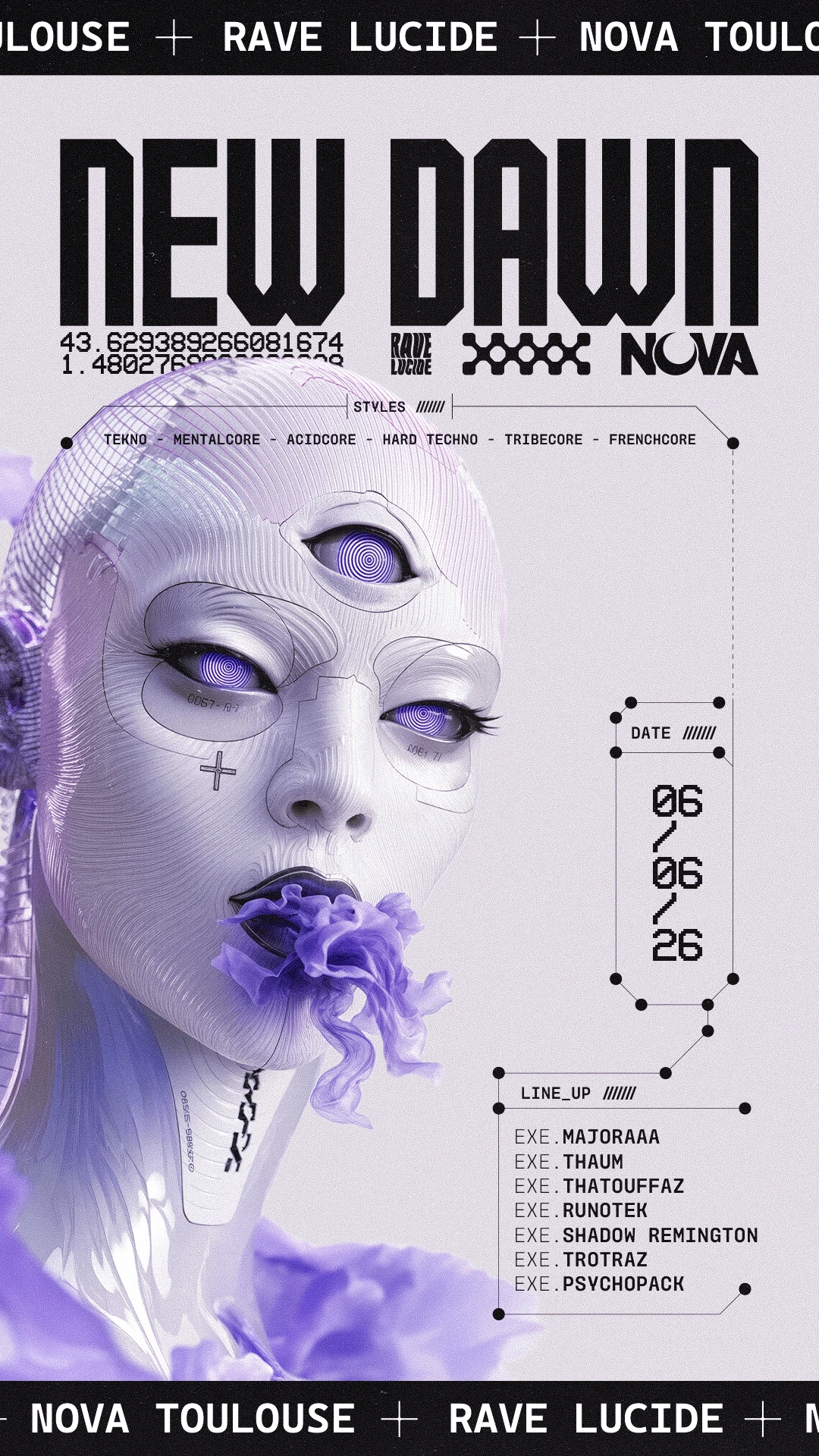 Projet New Dawn - Nova TOULOUSE — design graphique par Hugo Giorgi